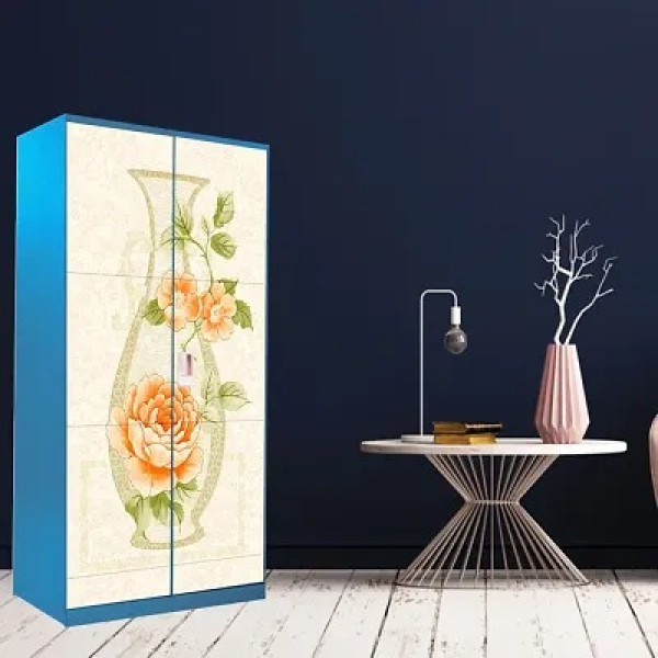 GR-Sketch Flower Pot Almirah Stickers: Creative Wardrobe Makeover [Low Budget Product]