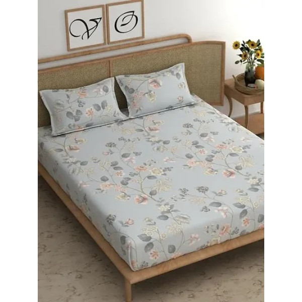 GR-Chic Comfort: Stylish Glace Cotton Queen Size Bedsheet Set [Premium Product]