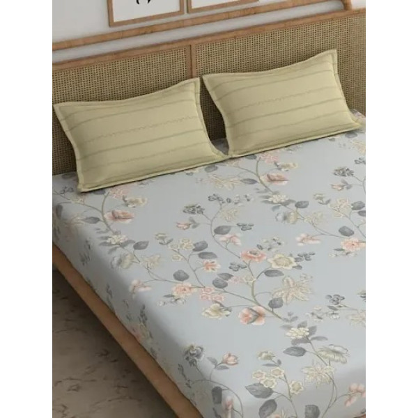 GR-Contemporary Elegance: Glace Cotton Queen Size Bedding Ensemble [Premium Product]