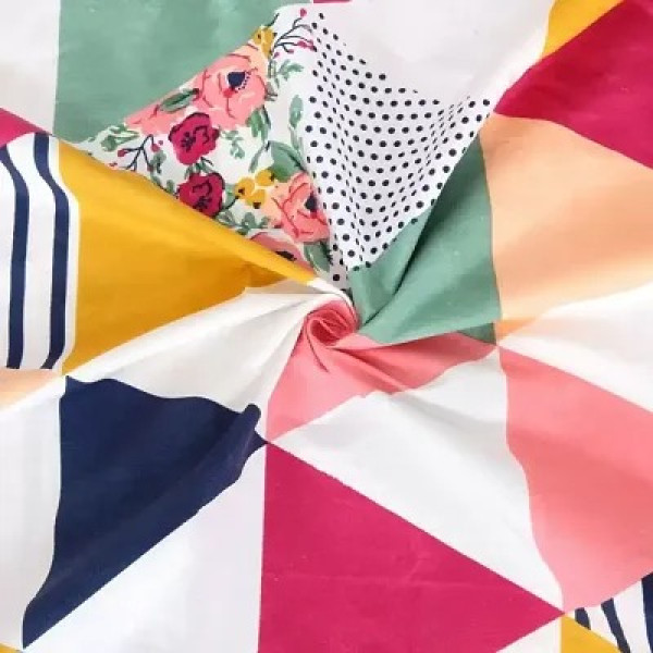 GR-Artistic Expression: Multicolored Printed Elastic Fitted Double Bedsheets [Low Budget Product]