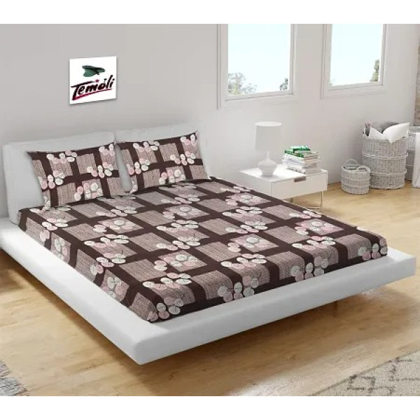 GR-Artisanal Beauty: Leo Creation Queen Size Jaipuri Bedsheet Ensemble [Low Budget Product]
