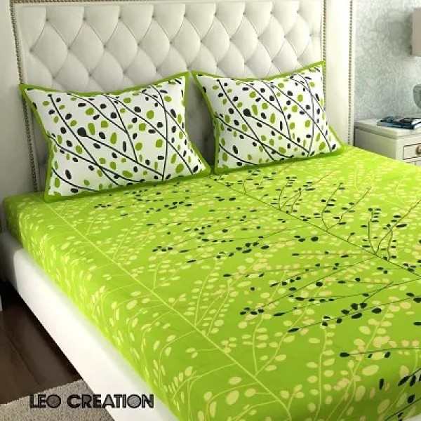 GR-Luxurious Comfort: JR Print Oxy Peacock Print King Bedsheet [Low Budget Product]