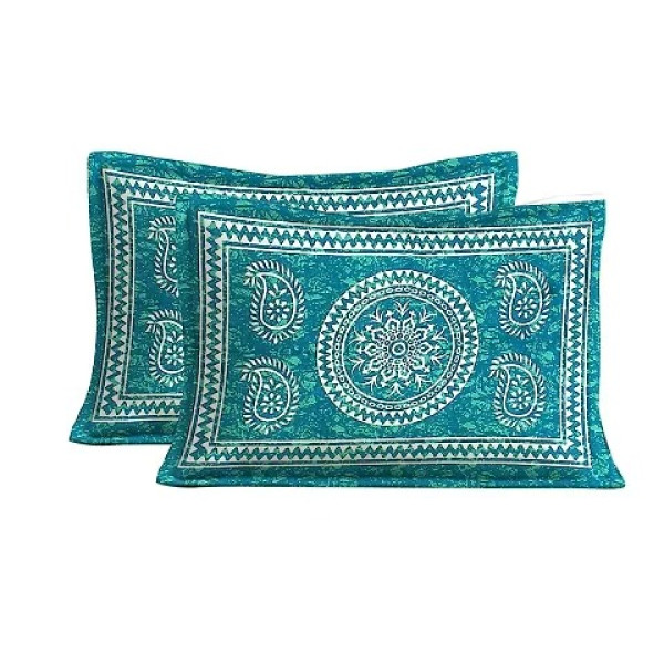 GR-Luxurious Comfort: JR Print Oxy Peacock Print King Bedsheet [Low Budget Product]