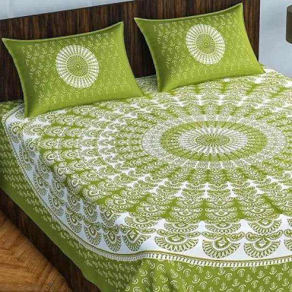 GR-Creation Cotton Double Bedsheet With 2 Pillow Cover [Low Budget Product]