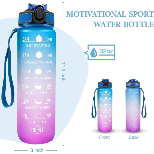 GR-Plastic Water Bottle with Straw Motivational Water Bottle [Low Budget Product]