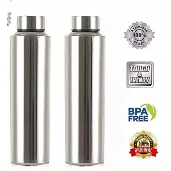 GR-Spinfluencs Stainless Water Bottle (Pack of 2, 1000 ml) [Low Budget Product]