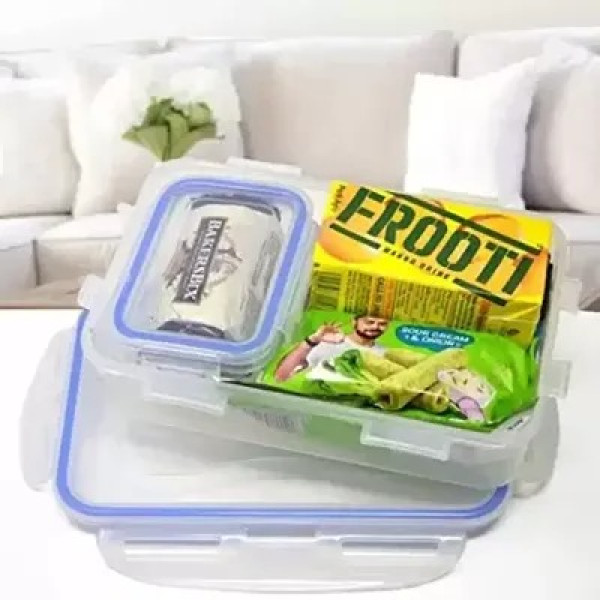 GR-4-Piece 500ml Microwave Safe Lunch Boxes with Free Spoon, Fork, and Bonus 125ml Container [Low Budget Product]