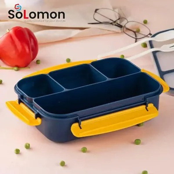 GR-4 Compartment Leak-Proof BPA-Free Lunch Box with Spoon (1300ml) [Low Budget Product]