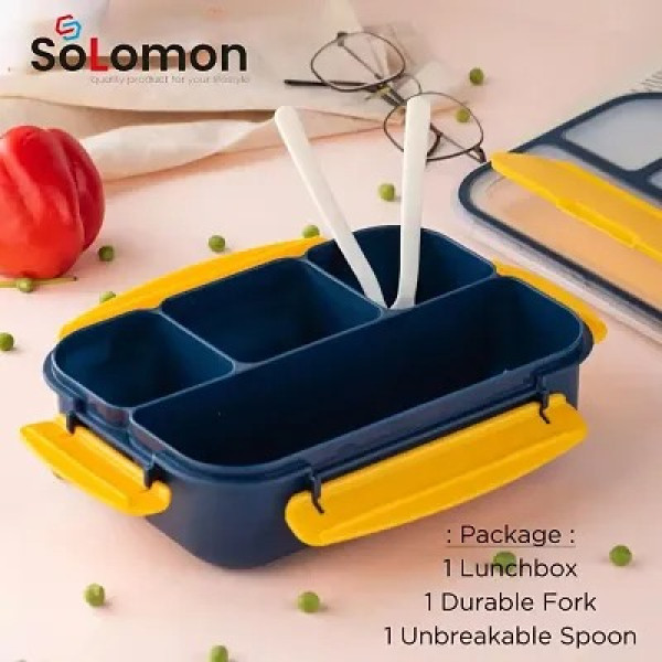 GR-4 Compartment Leak-Proof BPA-Free Lunch Box with Spoon (1300ml) [Low Budget Product]