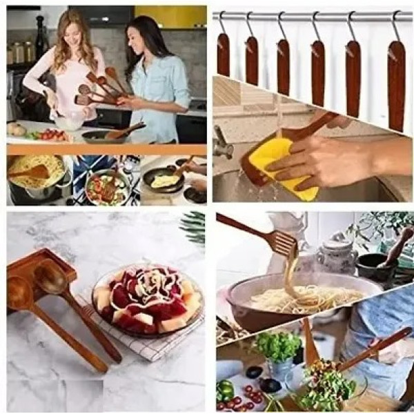 GR-Cooking Serving Spoons Kitchen Tools for Non Stick Utensils (Set of 7) [Low Budget Product]