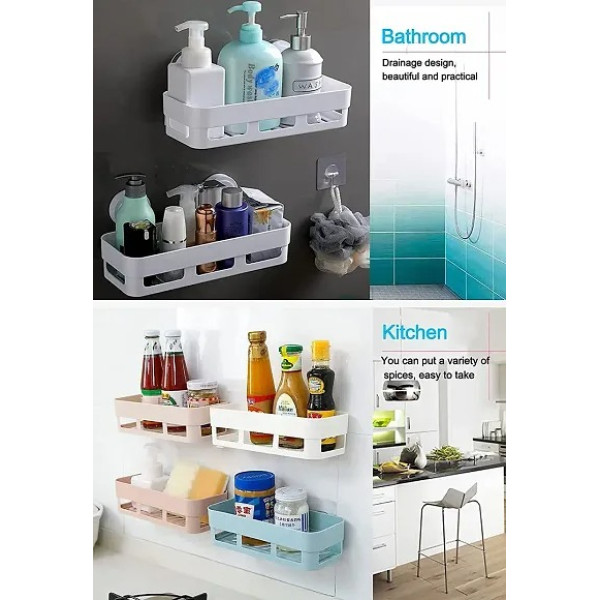GR-Sleek and Practical: Multi-Purpose Wall Mount Bathroom Shelf and Rack Set [Low Budget Product]