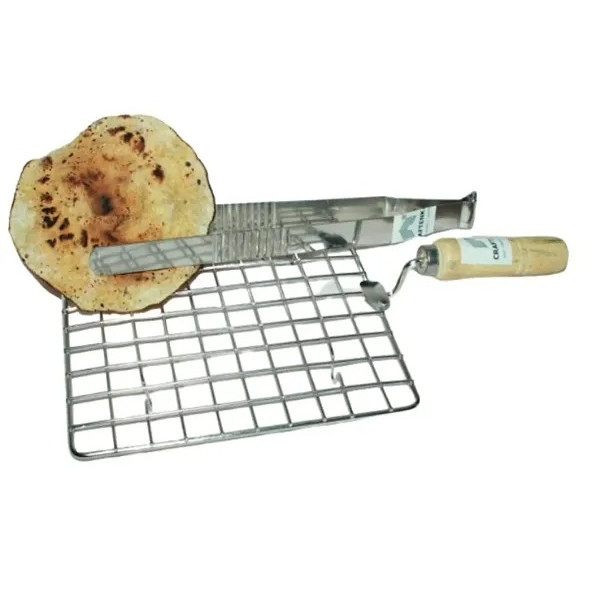 GR-Enjoy Crispy Rotis and Papads with Roaster Papad Jali and Steel Tong Set 