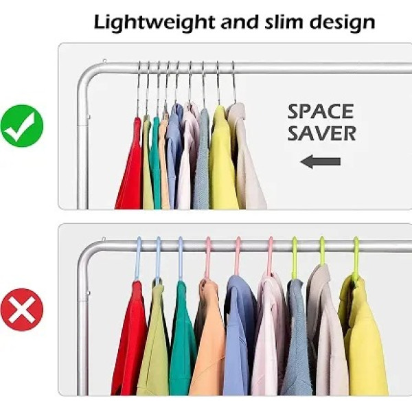 GR-Keep Your Wardrobe Neat and Tidy with Rockfield Cloth Hanger Stainless Steel Pack of 12 