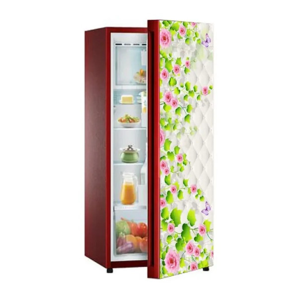 GR-Romantic Red Rose with Green Leaf 3D Fridge Wall Sticker [Low Budget Product]