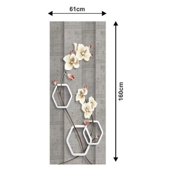 GR-Elegant Grey and Pink Shaded Fridge Wall Sticker [Low Budget Product]