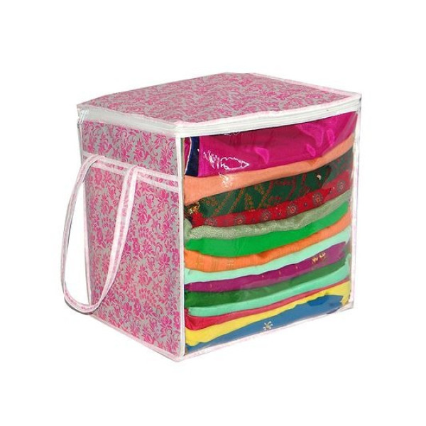 GR-Stylish Printed Storage Bag with Transparent Wi...