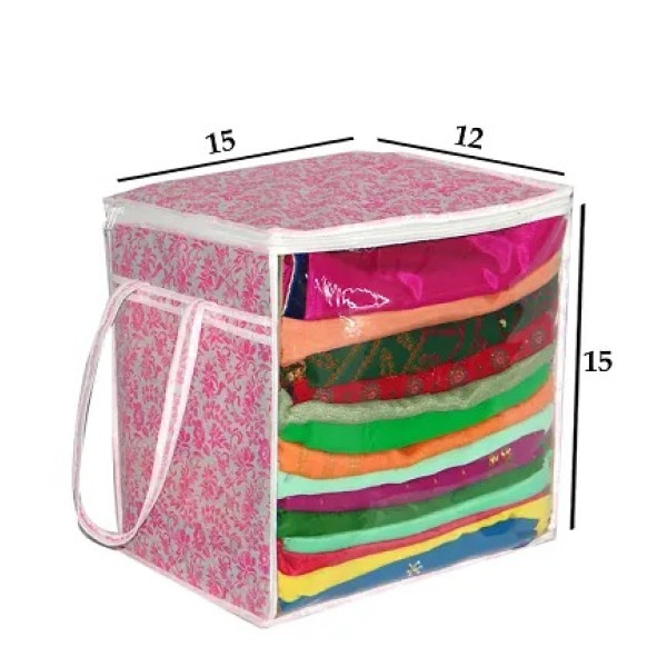 GR-Stylish Printed Storage Bag with Transparent Window [Low Budget Product]