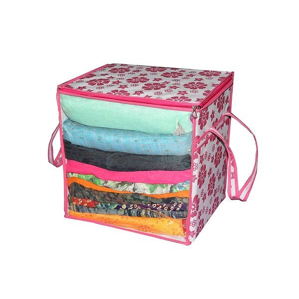 GR-Stylish Printed Storage Bag with Transparent Window [Low Budget Product]