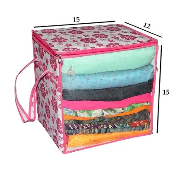 GR-Stylish Printed Storage Bag with Transparent Window [Low Budget Product]