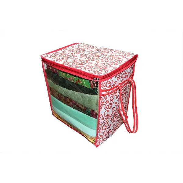 GR-Stylish Printed Storage Bag with Transparent Wi...