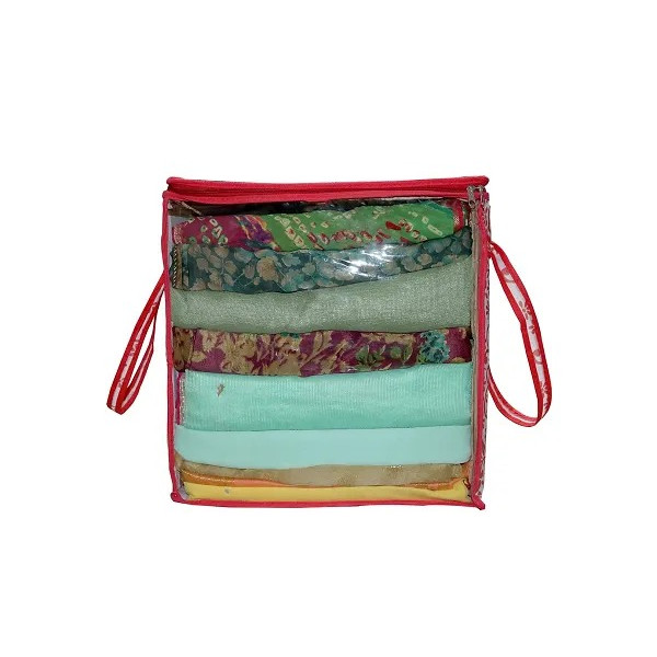 GR-Stylish Printed Storage Bag with Transparent Window [Low Budget Product]