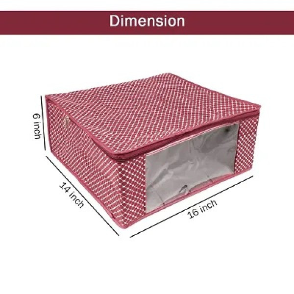 GR-Cotton Quilted Saree Cover Bag with Transparent Window [Low Budget Product]