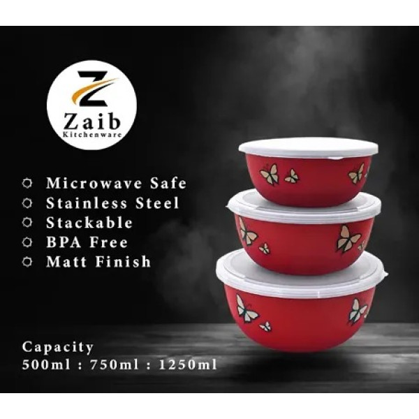 GR-Microwave-Safe Stainless Steel Bowl Set with Lids [Premium Product]