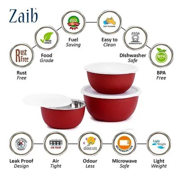 GR-Zaib Stainless Steel Food Storage Container Set [Premium Product]