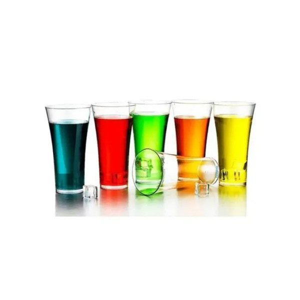 GR-Stylish Plastic Glass Set (6 Pcs) [Low Budget Product]