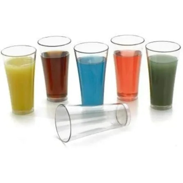 GR-Unbreakable Plastic Glass Set (6 Pcs) [Low Budget Product]