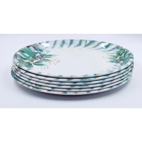 GR-DRIZLING Floral Design Melamine Dinner Plates (Set of 6) [Low Budget Product]