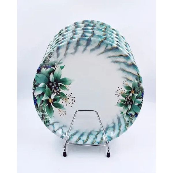 GR-DRIZLING Floral Design Melamine Dinner Plates (Set of 6) [Low Budget Product]