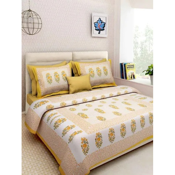 GR-Vibrant Multicolor Cotton Double Bedsheet Set [Low Budget Product]