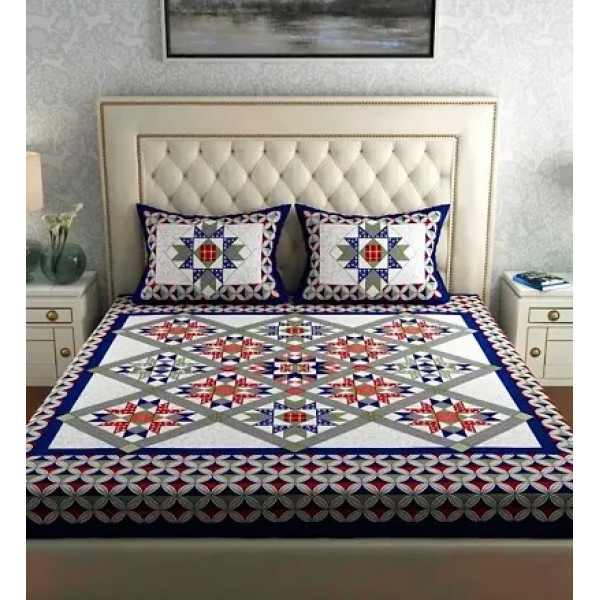 GR-Exquisite Jaipuri Cotton Double Bedsheet Set [L...