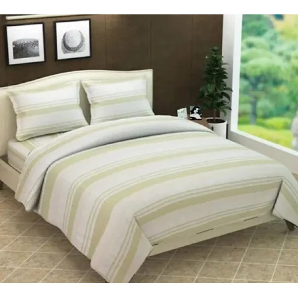 GR-Classic Striped Cotton Double Bedsheet Set [Low Budget Product]