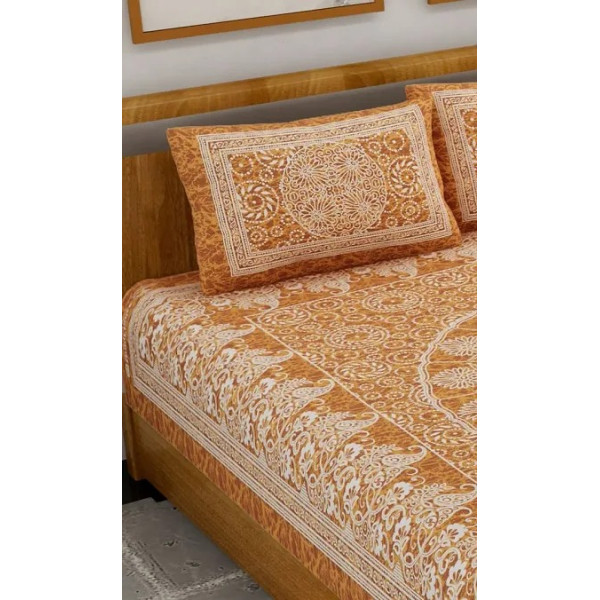 GR-Boho Chic Cotton Printed Double Bedsheet Set [Low Budget Product]