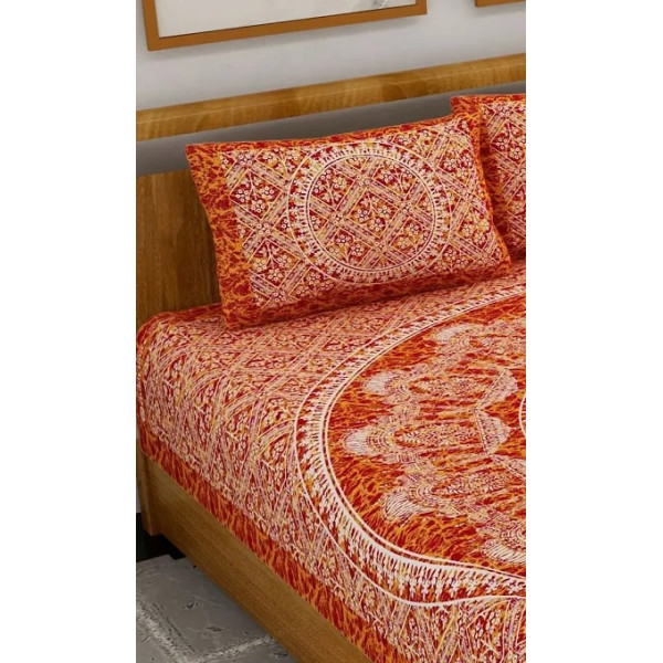 GR-Chic Cotton Printed Double Bedsheet Set [Low Budget Product]