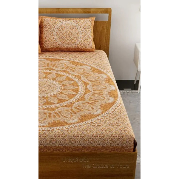 GR-Elegant Cotton Printed Double Bedsheet Set [Low Budget Product]