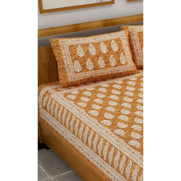 GR-Stylish Cotton Printed Double Bedsheet Set [Low Budget Product]