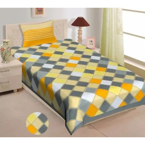 GR-Luxurious Cotton Single Bedsheet Set [Low Budge...