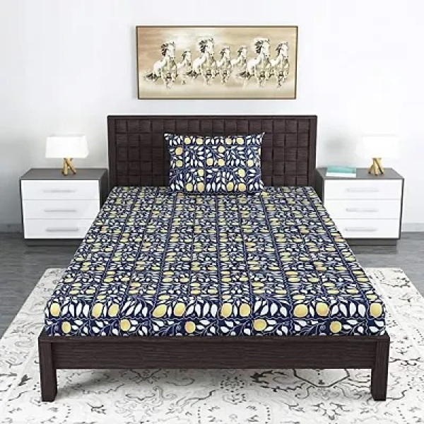 GR-Romantic Floral Cotton Blend Single Bedsheet Se...