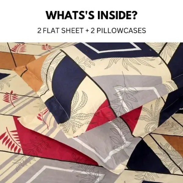 GR-Dreamy 3D Printed Cotton Double Bedsheet Set [Premium Product]
