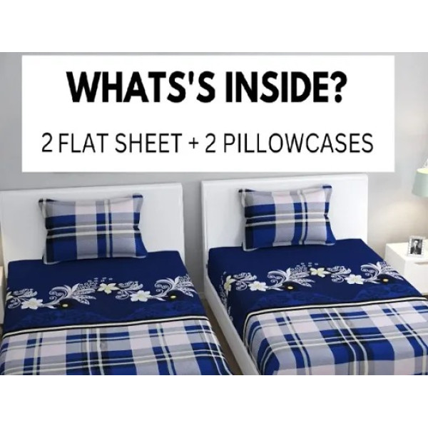 GR-Dreamy 3D Printed Cotton Double Bedsheet Set [Low Budget Product]