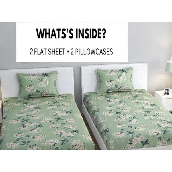 GR-Vibrant 3D Printed Cotton Double Bedsheet Set [Low Budget Product]