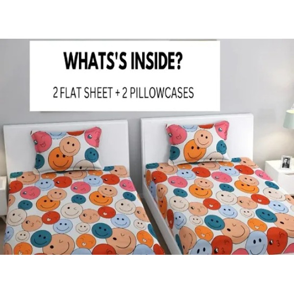 GR-Dreamy 3D Printed Cotton Double Bedsheet Set [Low Budget Product]