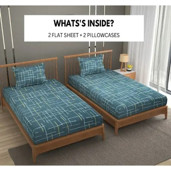 GR-Vibrant 3D Printed Cotton Double Bedsheet Set [Low Budget Product]