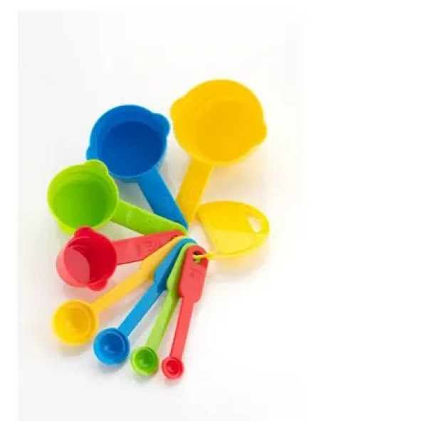 GR-8 Pcs Measuring Cup and Spoon Set (Multi Color) [Low Budget Product]