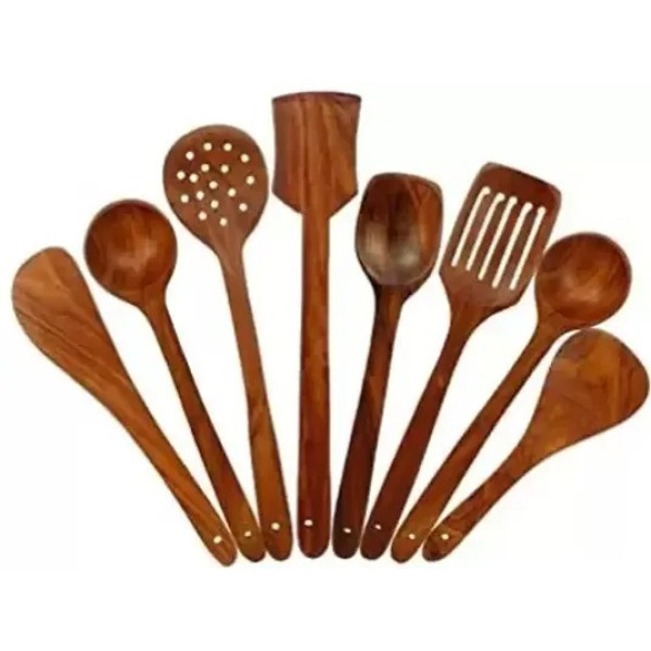 GR-Trendy Wooden Cooking Spoons Set of 8 [Low Budg...