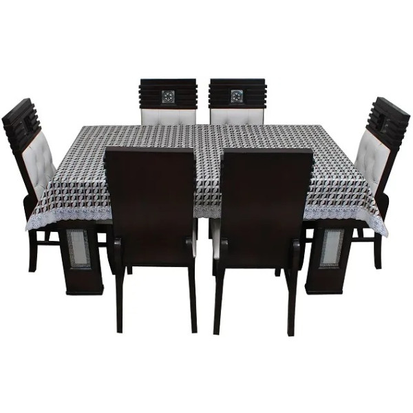 Stylish Fancy PVC Waterproof Dining Table Cover for 6 Seater