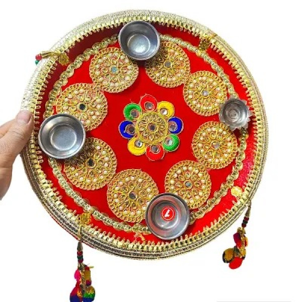 GR-Elegant Stainless Steel Puja Aarti Thali [Low Budget Product]